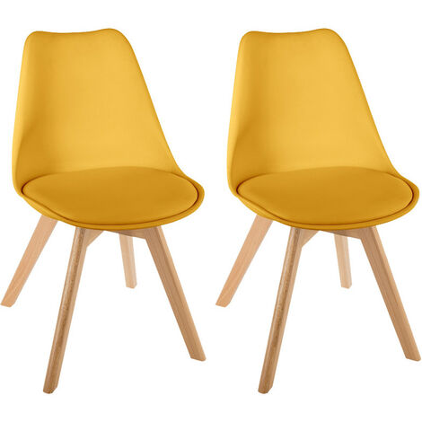 Lot de 2 chaises style scandinave Baya Atmosphera - Safran - Safran - (1/5)