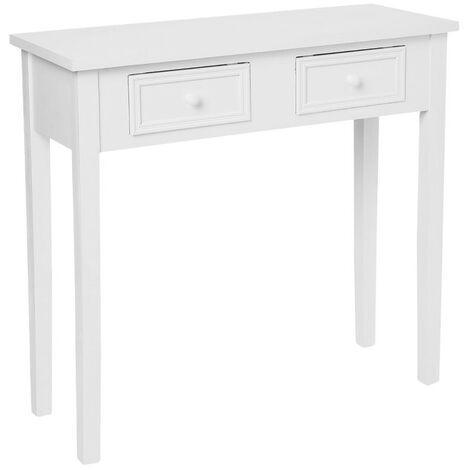 Console d co 2 tiroirs charme atmosphera blanc