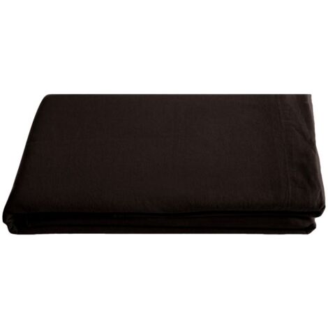 Drap plat Palace pur coton teint lavé, 63 fils/cm² Vent du sud - Palace Café - 240 x 290 cm pour lit 2 places