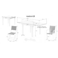 Salon de jardin Ensemble Modulo T 4 / 8 + F 4 + C 4 Full Verre Noir Wilsa Garden