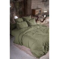 Parure de draps 4 pièces & 5 pièces "Gaïa" Gaze de Coton - Couleur: Gaïa Romarin - Parure de draps: Parure de draps 4 pièces (1 Drap plat 240 x 300 + 1 Drap housse 140 x 190 + 2 Taies 60 x 60)