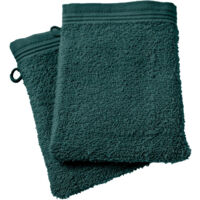 Lot de 2 gants de toilette "Spa" 15 x 21 cm / 400 gr/m² - "Spa" Emeraude - "Spa" Emeraude -