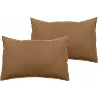 Lot de 2 taies d’oreiller Palace pur coton teint lavé 63 fils/cm² Vent du sud - Palace Cognac - Lot de 2 taies d'oreiller 50 x 70 cm