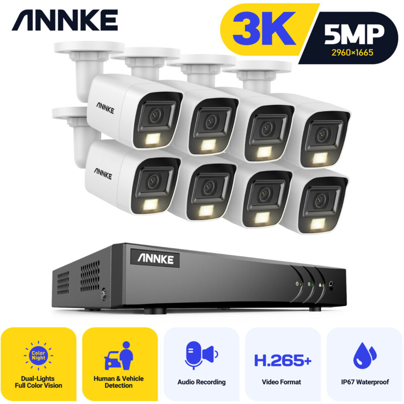 ANNKE 8CH 4K Surveillance autonome PoE NVR x 4 PCS 1080p 24/7