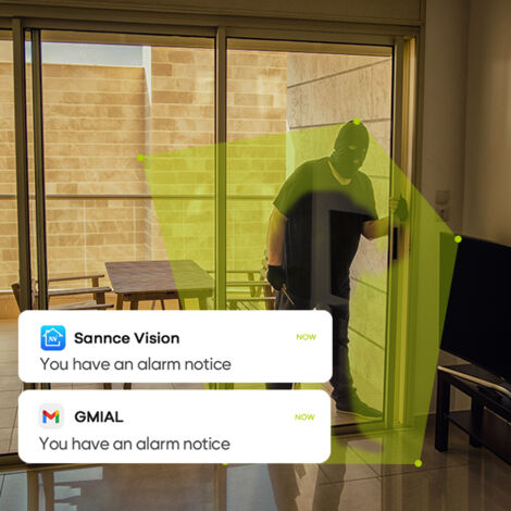 SANNCE 8CH Kits de Vidéosurveillance 1080P HD 8Bullet Caméra Vision Nocturne Surveillance à Distance Sécurité Caméra Système - 1TB HDD