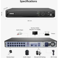 ANNKE Kit de vidéosurveillance Système de vidéosurveillance WiFi NVR 4CH 3M Full HD avec moniteur LCD 10,1 '', système de sécurité sans fil Plug and Play, 4 caméras IP extérieures / intérieures Avec disque dur de 1 To