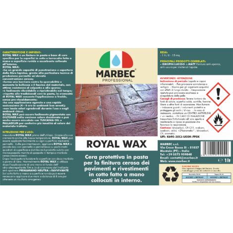 MARBEC Royal Wax 1LT Cera in Pasta per cotti Fatti a Mano posati