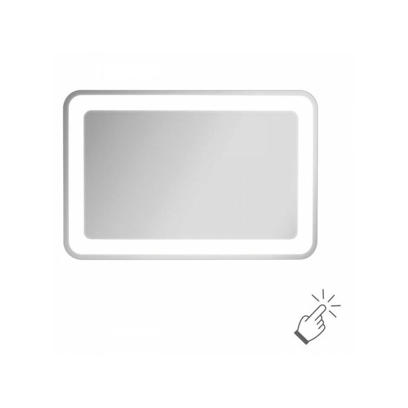 LANZET LED Spiegel 60 ca. mit Badezimmer T): Maße x / Sensor Beleuchtung fürs Badezimmerspiegel und x / mit H Badspiegel (B x umlaufender / / hochwertiger 90 4,6 Wandspiegelelement cm M9 WC-7209312 x