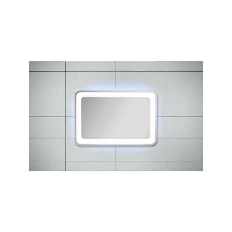 LANZET LED Spiegel M9 / Badezimmerspiegel mit umlaufender Beleuchtung /  Maße (B x H x T): ca. 90 x 60 x 4,6 cm / hochwertiger Badspiegel mit Sensor  / Wandspiegelelement fürs Badezimmer und WC-7209312