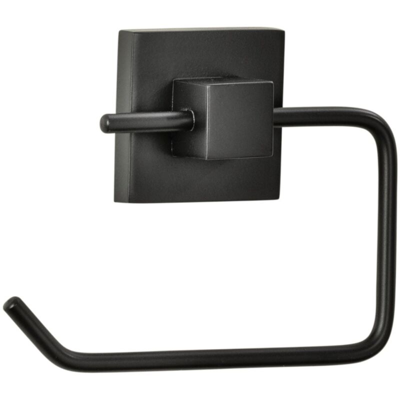 FACKELMANN Toilettenpapier-Bevorrater NEW YORK – 5x16x7 Cm, Schwarz, Industriedesign