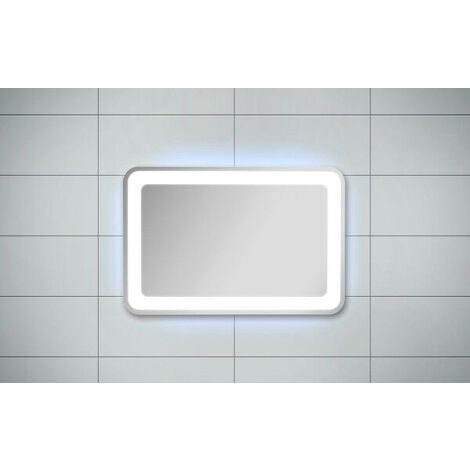 LANZET LED Spiegel 4,6 mit umlaufender ca. WC-7209312 und fürs x M9 / 60 H Badspiegel Sensor Beleuchtung / x 90 T): cm x Maße (B mit Badezimmer / Wandspiegelelement x hochwertiger Badezimmerspiegel 