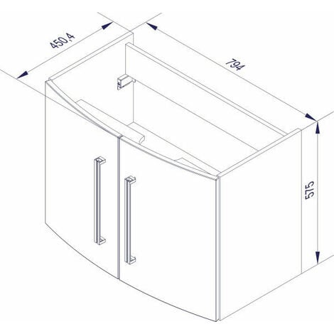 FACKELMANN Waschtischunterschrank LUGANO / Badschrank mit Soft-Close-System  / Maße (B x H x T): ca. 80 x 58 x 46 cm / Möbel fürs WC oder Badezimmer /  Korpus: Weiß / Front: Grau / Breite 80 cm-73805