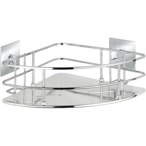 WENKO Turbo-Loc® Edelstahl Eckablage Quadro, rostfrei, Befestigen ohne bohren"-"14420145