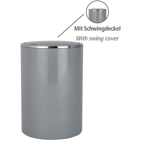 WENKO Schwingdeckeleimer Inca Grey, hochwertiger Kunststoff, 5 Liter"-"14875145