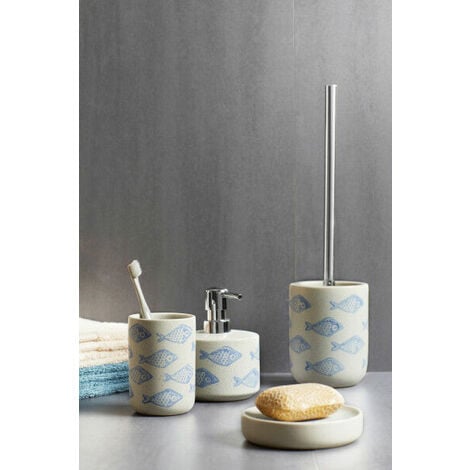 WENKO WC-Garnitur Aquamarin, WC-Bürstenhalter aus hochwertiger  Keramik-15421145