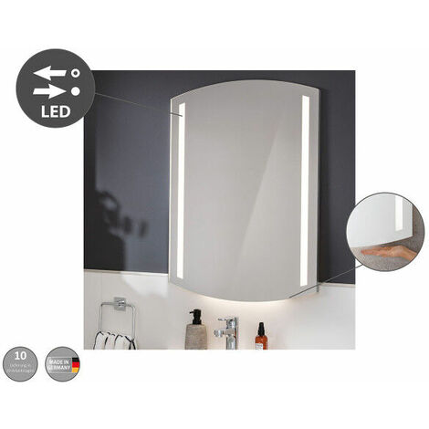 Fackelmann B.STYLE Badmöbel Set mit Waschbecken mit Unterschrank 80 cm  breit – LED-Spiegel – Doppel-Midischrank