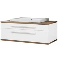 Fackelmann STANFORD Badmöbelset 2-teilig, Keramikbecken, 110 cm, weiß-'06238'
