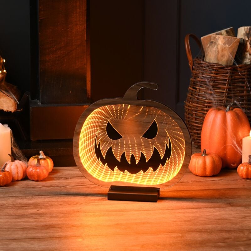 30cm Light up Halloween Pumpkin Infinity Decoration with Orange LEDs