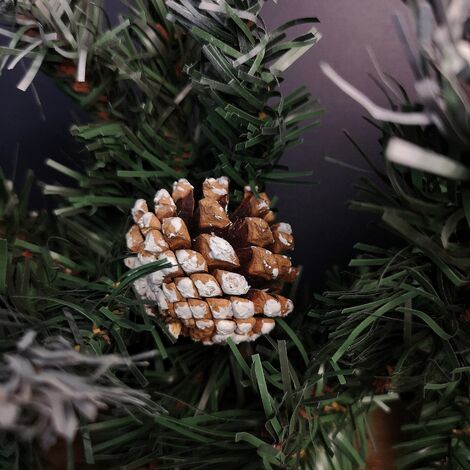 2.7m Green Mixed Needle Christmas Garland with Pine Cones and Red Berries