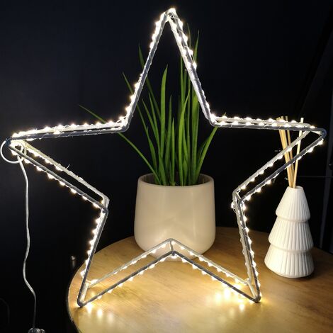 38cm LED Dewdrop Open Star Indoor Outdoor Christmas Decoration in Warm White (1/5)