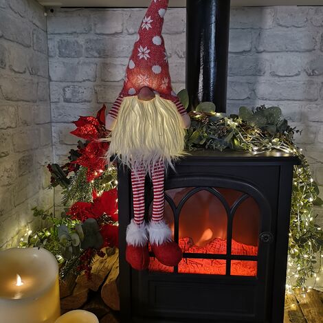 69cm Battery Operated Christmas Gonk Decoration with Dangly legs in Red (1/5)