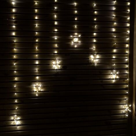 1.2m Battery Operated Snowflake Curtain Christmas Lights with 147 Warm White LEDs (1/5)