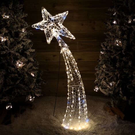 1.2m Light up Soft Acrylic 2D Shooting Christmas Star with 200 LEDs in Warm White (1/5)