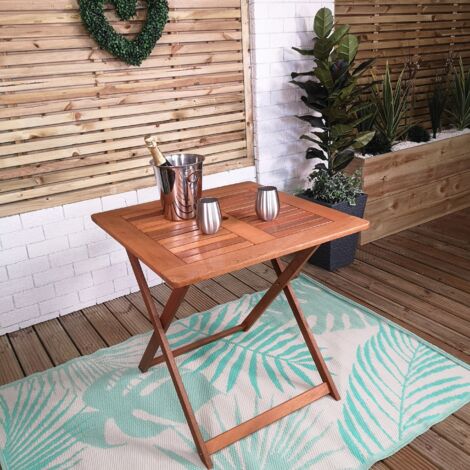 Windermere Outdoor 4 Person Folding Square Wooden Table (1/5)
