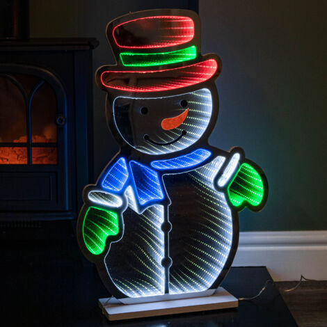 60cm Light up Snowman Infinity Christmas Decoration with Multi-Coloured LEDs (1/5)