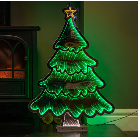 60cm infinity standing Christmas tree with green and gold LEDs – Metal base – Indoor and sheltered outdoor use – 3m clear cable – Samuel Alexander (1/5)