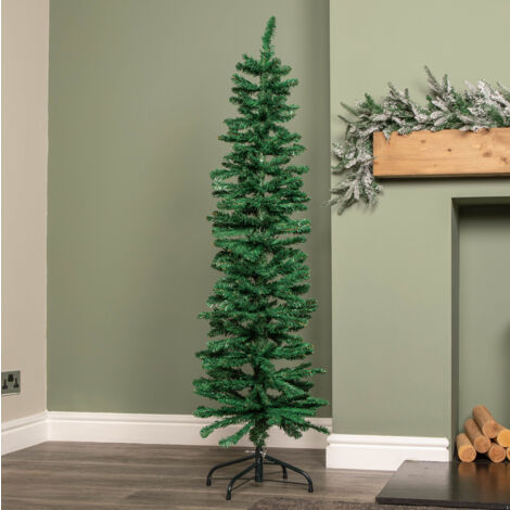 5ft (1.5m) Green Artificial Pencil Christmas Tree With Green Metal Stand and 236 Tips (1/5)