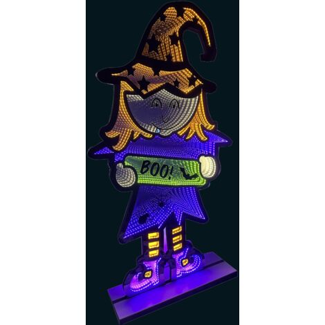 6ft (1.8m) Tall Light up Halloween Witch Infinity Decoration with Multi-Coloured LEDs (1/2)
