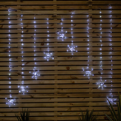 1.2m x 1.2m FlexiBrights Christmas Snowflake Curtain Lights with 267 White LEDs (1/5)