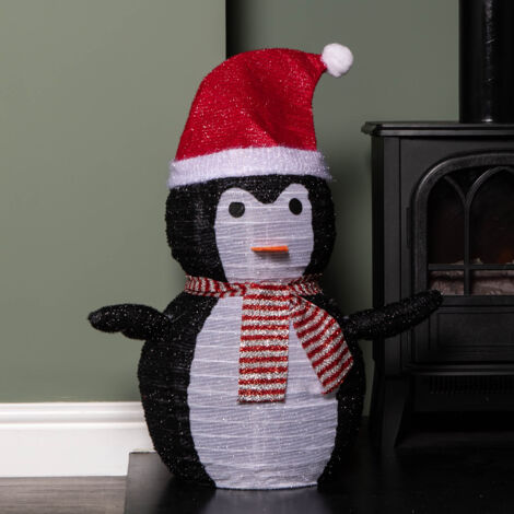 70cm Battery Operated Pop up Christmas Penguin with Static & Flashing White LEDs (1/5)