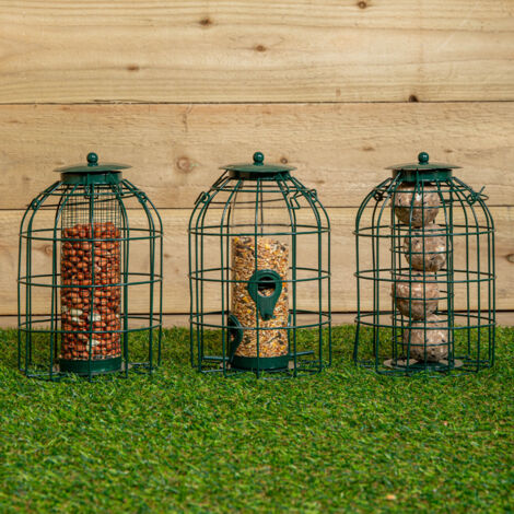 Samuel Alexander Pack of 3 Hanging Nut Seed & Fat Ball Bird Feeders with Squirrel Guard (1/5)