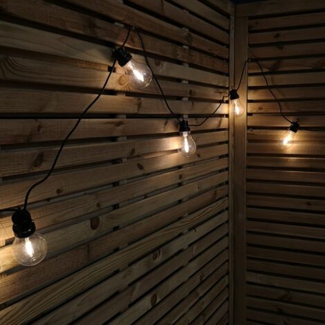 4.5m Set of 10 Connectable Festoon Bulb Lights in Warm White with Timer Function (1/5)