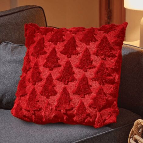 45 x 45cm Soft Fabric Christmas Tree Chair Cushion in Red (1/4)