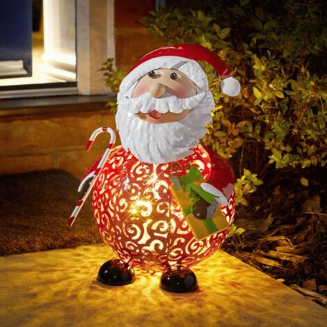 30cm Battery Operated Filigree Christmas Santa Folk Light Decoration with LEDs (1/2)