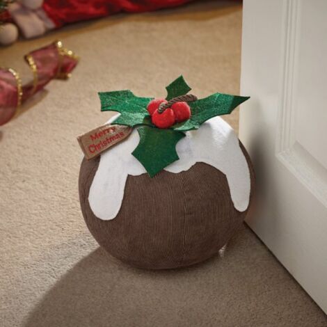 1.5Kg Weighted Indoor Decorative Christmas Pudding Door Stop (1/4)