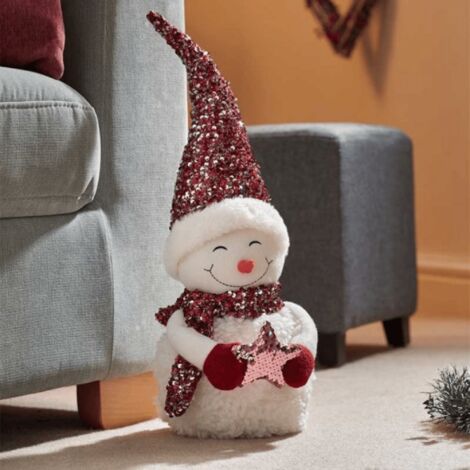 50cm Large Soft Fabric Sitting Snow Girl Christmas Decoration