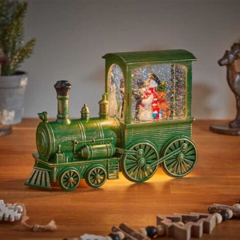 17cm Battery Operated Frosty All Aboard Snow Swirling Christmas Lantern (1/4)