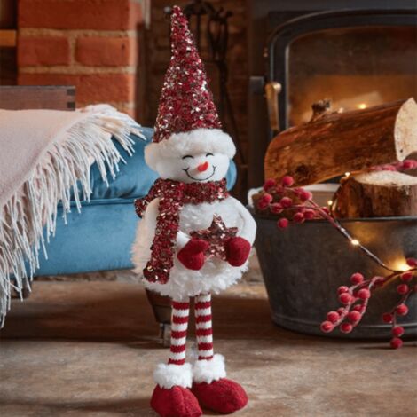 50cm Large Soft Fabric Standing Snow Girl Christmas Decoration (1/3)