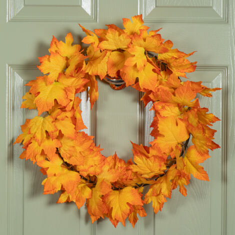 50cm Hanging Bright Autumn Faux Wreath (1/5)