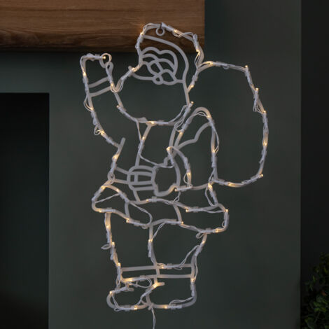 44cm Battery Powered Light up Hanging Christmas Santa with Warm White Multi-Action LEDs (1/5)