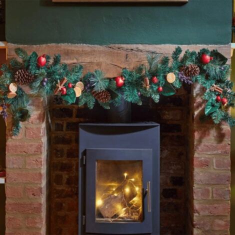 1.8m Festive Spice Christmas Garland with Pinecones and Faux Dried Fruit (1/2)