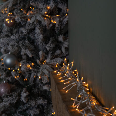 9.3m 720 LED Christmas Cluster String Lights with Timer in Vintage Gold on Clear Cable (1/5)