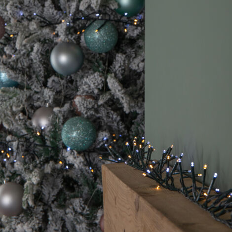 18.5m 1440 LED Christmas Cluster Multi-Action String Lights with Timer in White & Warm White (1/5)
