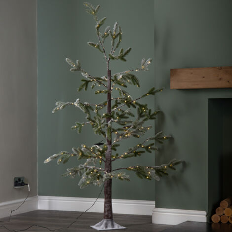 5ft (1.5m) Light up Green Snowy Noel Christmas Tree with Stand and Warm White LEDs (1/5)
