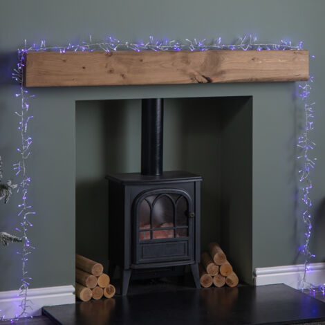 9.3m 720 LED Christmas Cluster String Lights with Timer in Blue, Purple ...