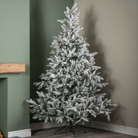 8ft (2.4m) Snowy Grandis Fir Artificial Christmas Tree with 2935 Tips & Metal Stand (1/5)